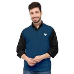 Silver Organisation Men's Half Sleeves V Neck Solid Woolen Rama Sweater for Winter_Men Sweater-1