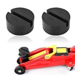 stymart 2Pcs Rubber Jack Pads (Slotted Pucks)-Universal Jack Stand Pad Adapter Pinch Weld Side Frame Rail Protector,Frame Rail Protector Puck/Pad Keeps Pinch Weld, Paint and Metal Safe