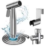 Bidet Sprayer for Toilet Handheld with Hose, Stainless Steel Sprayer Attachment for Feminine Wash, Baby Diaper Cloth Washer and Shower Sprayer for Pet, Wall or Toilet Mount