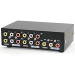 Panlong 4-Way AV Switch RCA Switcher 4 In 1 Out Composite Video L/R Audio Selector Box for DVD STB Game Consoles