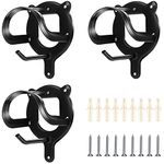 3 Counts Horse Bridle Rack Bridle Bracket Bridle Hooks Horse Tack Storage Halter Hanger Metal Bridle Holder with Tubes and Screw for Horse Barn Supplies, Black