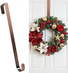 HOOSUN Wreath Hanger for Front Door for Halloween and Christmas Decorations,12 Inches Metal Wreath Hanger for Fall Decor,20 Lbs Over The Door Hooks for Front Porch Home Decor