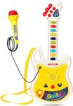 Toddler Guitar, Musical Instruments Toys for Toddlers 1-3, Kids Electric Guitar with Microphone & Piano Set- Montessori Karaoke Music Toys for 3 4 5 Year Old Boys Girls Pretend Play Gifts