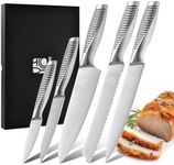 HAOCHUYI 5-Piece Professional Chef Knife Set - Ultra-Sharp Kitchen Knives with Ergonomic steel handle, Ideal for Home, Outdoor, Camping, BBQ, and Gifts for Men