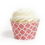 Dress My Cupcake DMC6857 Coral Spanish Tile Cupcake Wrappers, Set of 12