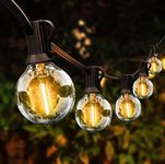 DREAMLAND 100FT Outdoor String Lights, Globe Patio Lights with 52 G40 Shatterproof LED Bulbs(2 Spare), Waterproof Hanging Lights String for Outside Backyard, Deck, Porch, Garden, Party