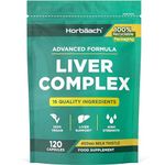 Liver Support Supplement | Milk Thistle Complex with Artichoke, Dandelion, Choline, Turmeric, Beetroot and More! | 16 Active Ingredients | Vegan Liver Health | 120 Capsules | by Horbaach