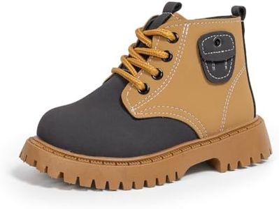 KIDSUN Toddler Boys Girls Boots Kids Work Boots Winter Snow Boot Lace Up Hiking Outdoor Shoes (Toddler/little Kid)