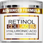 Retinol Cream for Face - Face Moisturizer with Collagen - Day and Night - Anti Aging Skincare for Women and Men - Facial Wrinkle Cream - Neck & Décolleté Skin Care - 1.65 fl oz