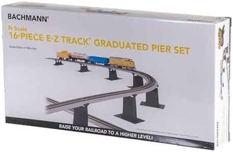 Bachmann 16 Piece E-Z Track Graduated Pier Set - N Scale,Grey