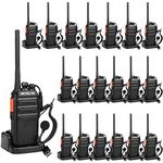 Retevis RT24 Walkie Talkie Professional, PMR446 Long Range Two Way Radio, CTCSS DCS Hand Free Adult Walkie Talkies with USB Charging Base and Earpiece for Education, Business(20 Packs, Black)