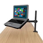 Rife Fully Adjustable Extension with C-Clamp Single Laptop Notebook Desk Mount Stand, Black