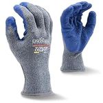 LINCONSON 12 Pairs Extreme Grip Latex Palm Coated Cotton Work Gloves Suitable For Construction, Mechanics and Warehousing (XL, Grey & Blue - 12 Pairs)