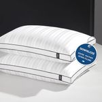 downluxe Goose Down Pillows - 2 Pack Gusseted Hotel Collection Feather Pillows for Back, Stomach or Side Sleepers, Down Pillows King Size Set of 2 (18"x34"x2")
