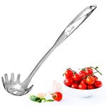 BAERFO 304 Pasta Spoon,Pasta Server with Teeth,1-Pcs Stainless Steel Spaghetti Claw,Gift Packing (Heat-proof Design of Hollow Handle)?