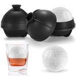 Nax Caki 3D Star Wars Death Star Ball Ice Cube Mold, Star Wars Gifts Stocking Stuffers Ideas for Adults Men Women, 2.5" Large Silicone Round Ice Cube Tray for Cocktails,Bourbon,Whiskey,Brandy