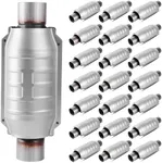 AUTOSAVER88 22-Pack Universal Catalytic Converter, 2.25" Inlet/Outlet Catalytic Converter with Heat Shield, Stainless Steel Shell (EPA Compliant)