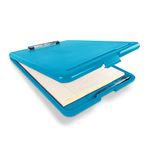 Super Z Outlet Slim Plastic Nursing RN Style Coaches Clipboard with Open Foldable Storage, Classroom Teacher College Size (9.5" x 13.5") (Blue)