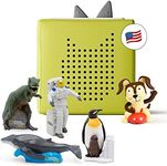 Toniebox Audio Player Starter Set with National Geographic Astronaut, Dinosaur, Whale, Penguin, and Playtime Puppy - Listen, Learn, and Play with One Huggable Little Box - Green