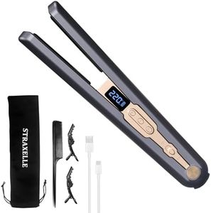 2 in 1 Glätteisen Locken und Glätten, 160°C-220°C Reise Glätteisen Kabellos 10000mAh Akku Haarglätter Tragbares mit LED Anzeige, 4 Einstellbare Temperaturen Haarglätter für Frauen Männer (Marineblau)