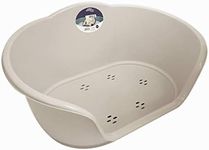 YöL Grey Re-usable Plastic Pet Bed Basket Heavy Duty Waterproof Cat Dog Basket Extra Large