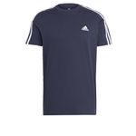 adidas Men's Essentials Single Jersey 3-stripes Tee Short Sleeve T-Shirt, Legend Ink/White, 3XL