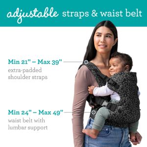 Infantino 4-in-1 Baby Carrier – Grey Leopard, Adjustable Ergonomic