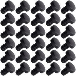 ANCIRS 30 pcs 5mm Glass Table Top Bumpers with Stem, Rubber Anti Slip Glass Table Top Spacers, Black Patio Table Spacers for 3/16 Inch Hole, Rubber Grippers for Table Furniture Cabinet(Black)