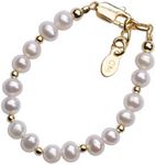 Cherished Moments Children's 14K Gold-plated over Sterling Silver Baby Bracelet with White Cultured Pearls for Babies, Infants, and Newborns (SM)