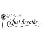 Just Breathe Vinyl Wall Decal Yoga Quotes Positive Relax Motto Art Letters Sayings Living Room Décor Lettering