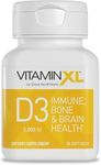 OmegaXL VitaminXL D3 High Potency Daily Vitamin D 5000 IU 125mcg Immune Support Supplement - Promotes Healthy Muscle Function & Strong Bones - Non-GMO, Gluten-Free - 30 Softgels