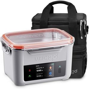 LUNCHGO® G1 Cordless Electric Heated Lunch Box, Battery Powered Self Heating Lunch Box, 5-Cup Capacity, 250°F Max, Scheduled Heating, Rechargeable Food Warmer for Work, Travel & Outdoor Use