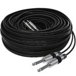 1STec 10m Professional Grade Extra Long Audio Lead with 2 x 6.3mm Jack to 2 x RCA Male Phono Plugs for Stereo or Mono Signal Extension Active Subwoofer Speaker to Mixing Desk Transfer 10 Metre