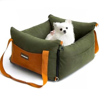Premium Dog Car Seat for Small & Medium Pet Under 30lbs, Portable Car Travel Carrier Bed for Front & Back Seat, Detachable and Washable Puppy Booster Seat with Extendable Rest Area and Safety Tether