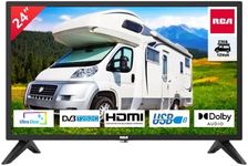 RCA RB24H2CU 12 Volt 24" inch HD TV, Freeview HD DVB-T2/C/S2 Dolby Digital Audio Caravans TV, HD LED Backlighting Display, HDMI VGA PC Audio SCART USB Travel TV, Small TV for Motorhome and Campervan