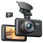 [2024 New] iZEEKER 4K Dash Cam Front with MicroSD Card, 4K 30FPS/1080P 60FPS Dash Camera for Cars, Car Camera with Super Night Vision, WDR, Emergency Recording, Parking Monitoring