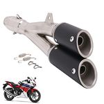 JFG RACING Motorcycle Slip on Exhaust,Universal 1.5-2" Inlet for Dirt Bike Street Bike Scooter ATV