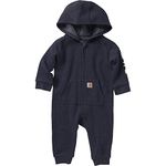 Carhartt Baby Boys' Long-Sleeve Zip-Front Hooded Coverall, Navy Blazer Heather, 12 Months