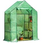 Panana Greenhouse Walk-in 3 Tier 6 Shelves Green House Grow Green House Walk in Plastic Plant with PE Cloth Cover Zipper Door Indoor and Outdoor (56x29x77 inch with Green PE cover)