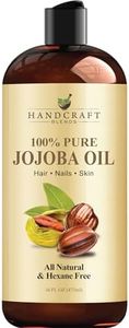 Handcraft Blends Jojoba Oil - 16 Fl Oz - 100% Pure and Natural - Premium Grade Oil for Skin and Hair - Anti-Aging Oil - Cold-Pressed and Hexane-Free - Hair Relaxer for Tight Curls