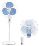 Orient Electric Wall-49 Wall-Mounted Fan with Remote | 400mm Wall Fan for Home (Crystal White) Stand-82 400 MM Oscillating Pedestal Fans (Crystal White & Sky Blue, Pack of 1)