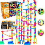 Marble Genius 300 pcs Glow Marble Run Track Race Extreme Set for Kids Age 4+, Glow in The Dark, STEM Educational Building Block, Color Instruction Manual, Easter Gifts for Kids