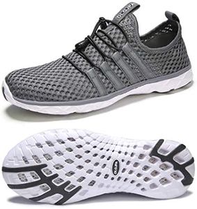 DLGJPA Men's Lightweight Quick Drying Water Shoes for Beach or Water Sports Slip On Walking Shoes Darkgrey 10