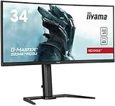 iiyama G-Master GB3467WQSU-B5 Curved 1500R 34 Inch 21:9 Ultra Wide VA LCD, HDR400, 165 Hz, 1 ms, 3840x1440, 0.4 ms , FreeSync Premium, 2 x HDMI, 2 x Display Port, 2 x 2 W Speakers, 150 mm HA Stand