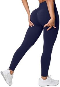 BRXL Booty Lifting Workout Leggings for Women Tummy Control High Waist Seamless Compression Gym Yoga Scrunch Butt Leggings Navy Blue XS