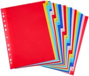 21 Tab A-Z Binder Dividers, 3 Ring Plastic Binder Dividers with Tabs Multicolor Alphabet Dividers for 2/3/4/11 Ring Binders, Letter Size (8.2×11.6 Inch)