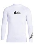 Quiksilver Men's Standard All Time Long Sleeve Rashguard UPF 50 Sun Protection Surf Shirt, White, X-Large