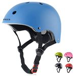 BURSUN Kids ABS Helmet, CPSC Certified, Adjustable, for Bike/Mini BMX/Scooter/Skate/Ski and Multi-Sports, to Boys and Girls (Blue, 5-8 Years Old)