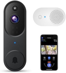 Guggre 1080P Video Doorbell Camera, Smart Human Detection, Cloud Storage, Chime Included, Live View, 2-Way Audio, IR Night Vision, Battery Powered, Indoor/Outdoor Surveillance