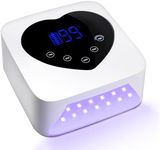 Cordless UV Led Nail Lamp, 72W UV Nail Light for Nail Polish, Rechargeable Nail Dryer, Heart Nail Lamp with 5 Timer and LCD Display, Professional Nail Lamp for Valentines Day Gifts and Nail Salon
